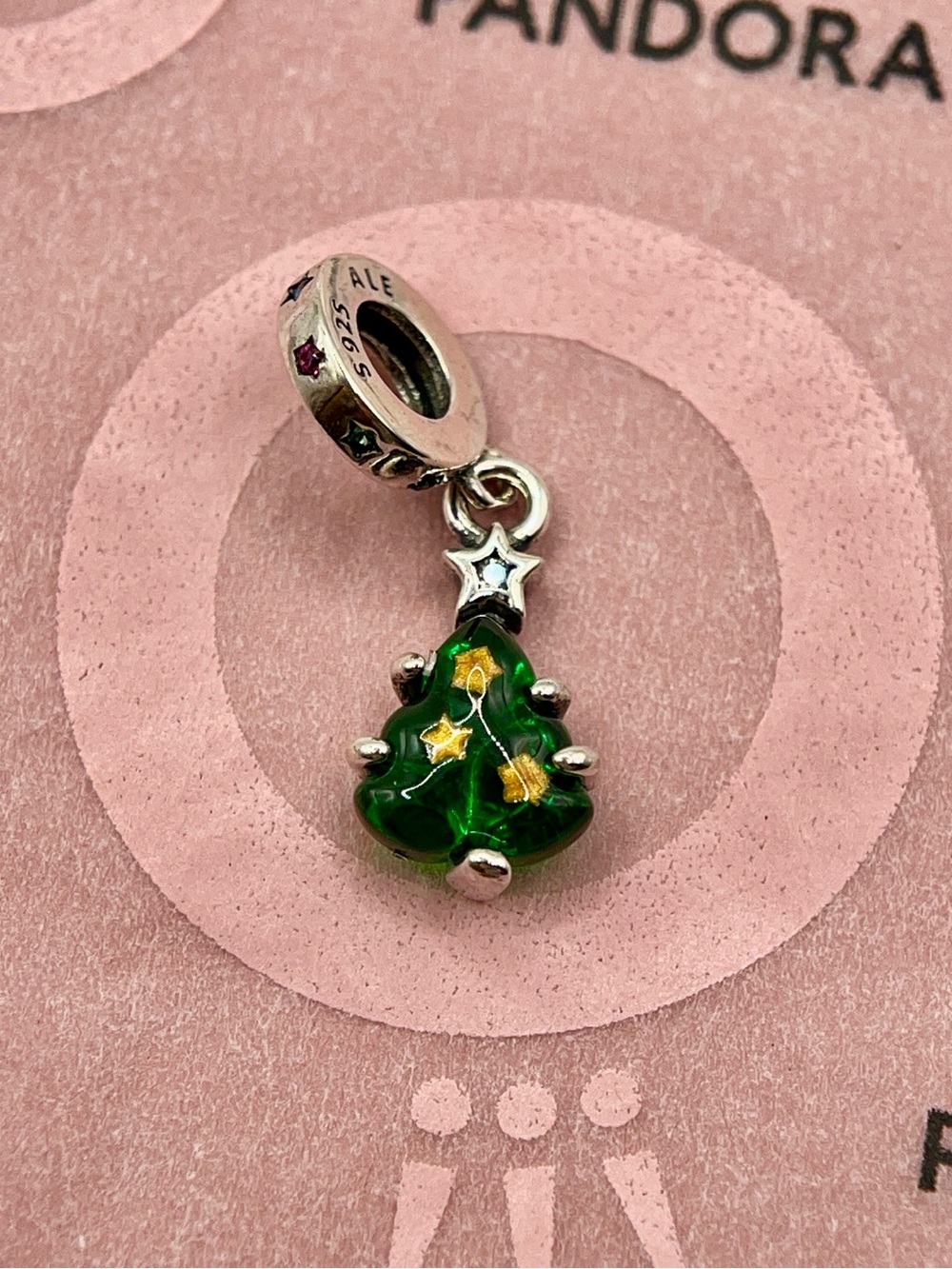 Pandora Green Murano Glass Christmas Tree Dangle Charm